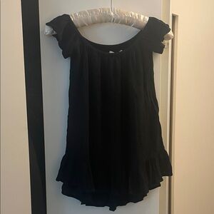 Denim & Supply Ralph Lauren Black Ruffled Blouse